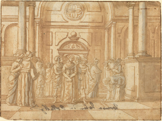 16th century by Netherlandish 16th Century (Christ and the Woman Taken in Adultery), 16X12"(A3)Poster Print