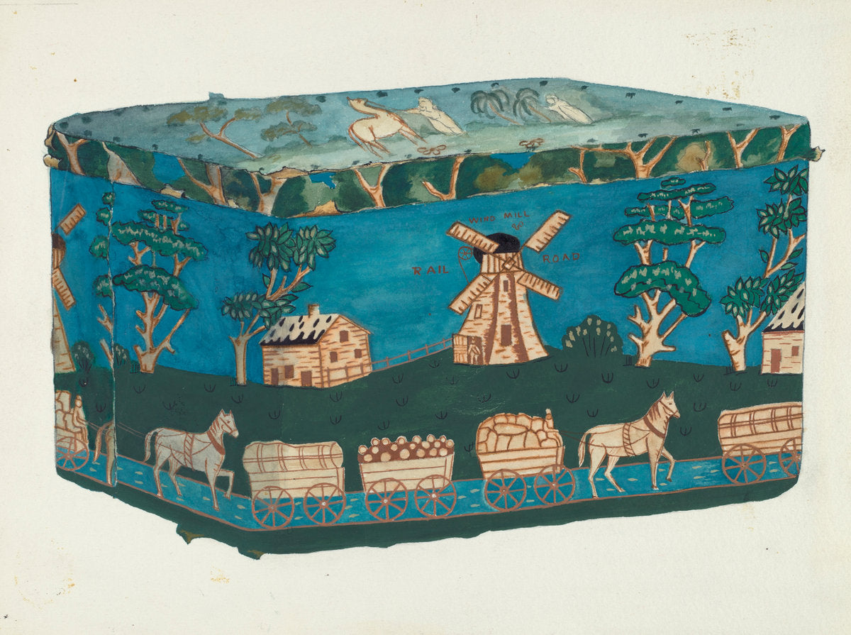 Bandbox or Hat Box by Jessie M. Youngs (American, active c. 1935), 16X12"(A3)Poster Print