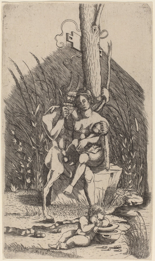 Satyr's Family by Master of 1515 (Italian, 1483 - 1548), 16X12"(A3)Poster Print