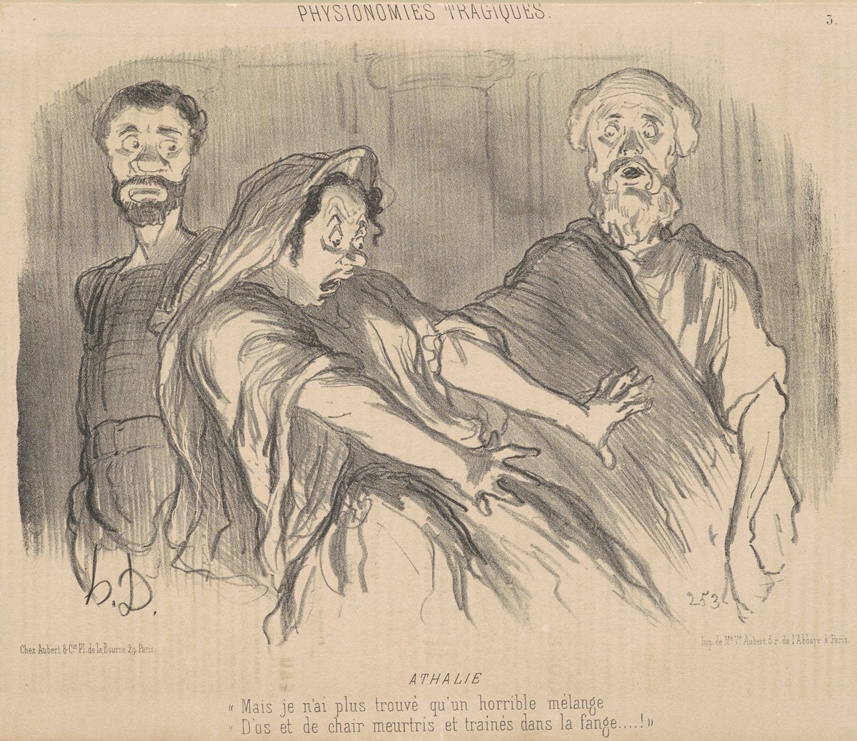 Athalie by Honoré Daumier (French, 1808 - 1879), 16X12"(A3)Poster Print
