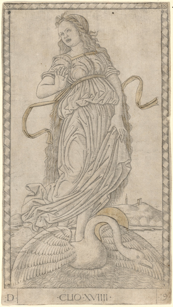 Clio by Master of the E-Series Tarocchi (Ferrarese, active c. 1465), 16X12"(A3)Poster Print
