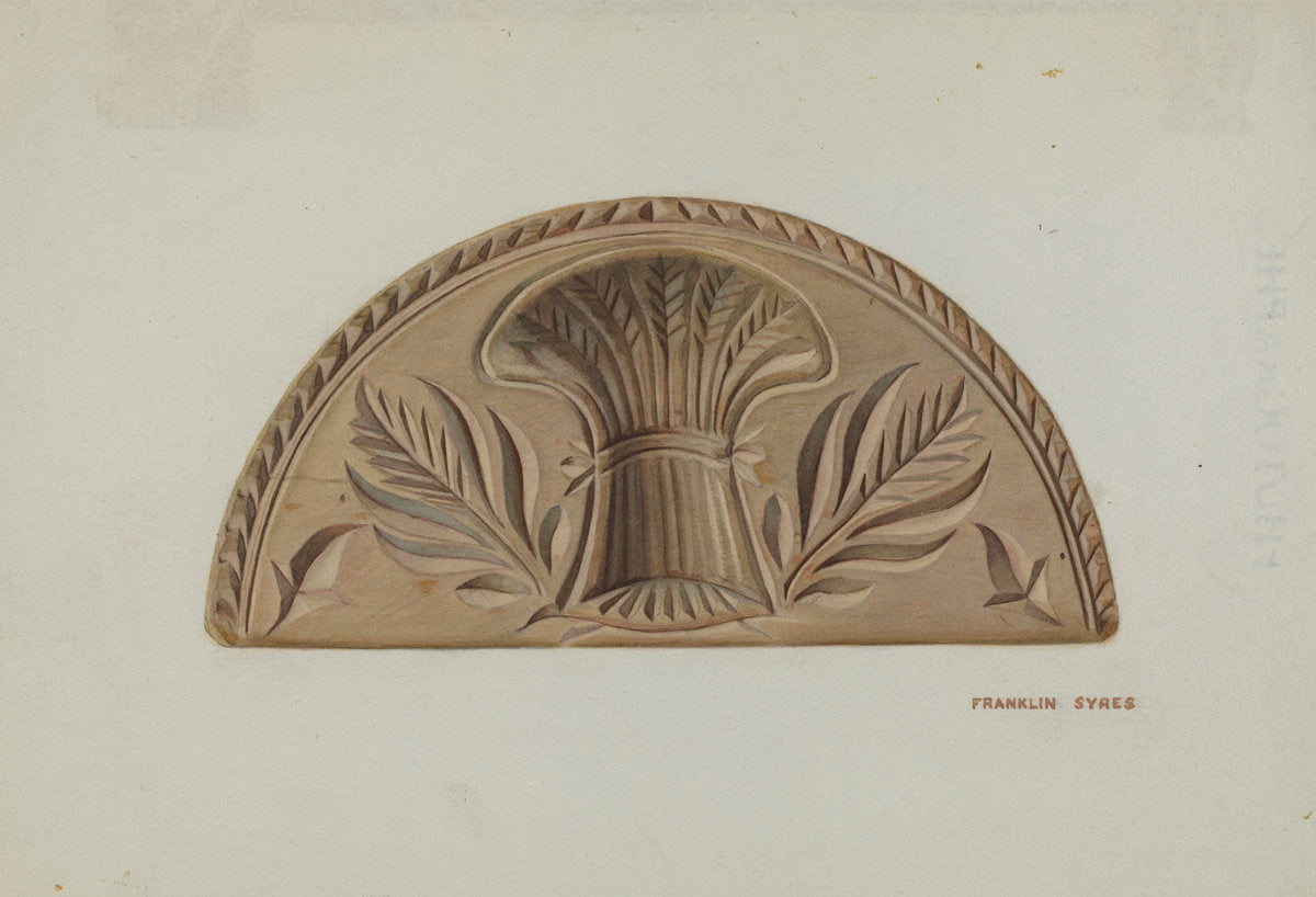 Pa. German Butter Mold by Franklyn Syres (American, active c. 1935), 16X12"(A3)Poster Print