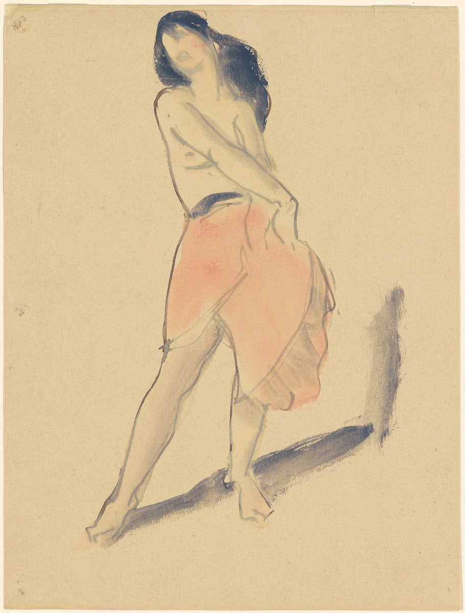 Dancer in a Red Skirt, No. 2 by Robert Henri (American, 1865 - 1929), 16X12"(A3)Poster Print