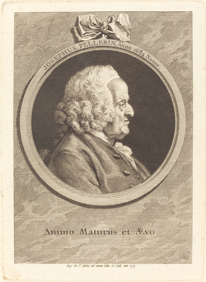 Joseph Pellerin by Augustin de Saint-Aubin (French, 1736 - 1807), 16X12"(A3)Poster Print