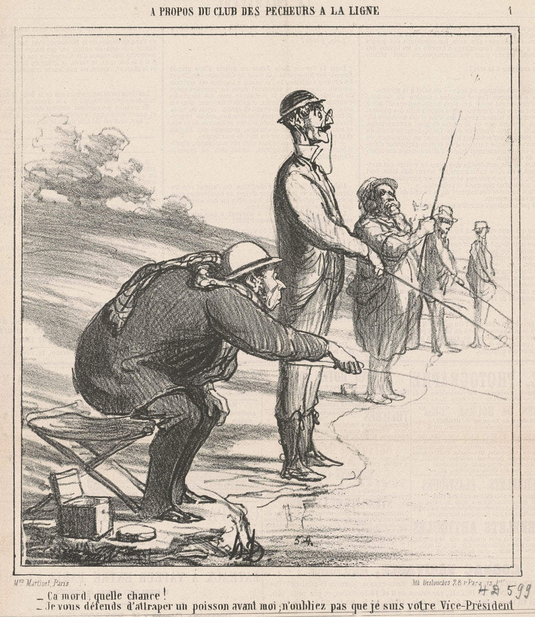 Ca mord, quelle chance! Je vous défends ... by Honoré Daumier (French, 1808 - 1879), 16X12"(A3)Poster Print