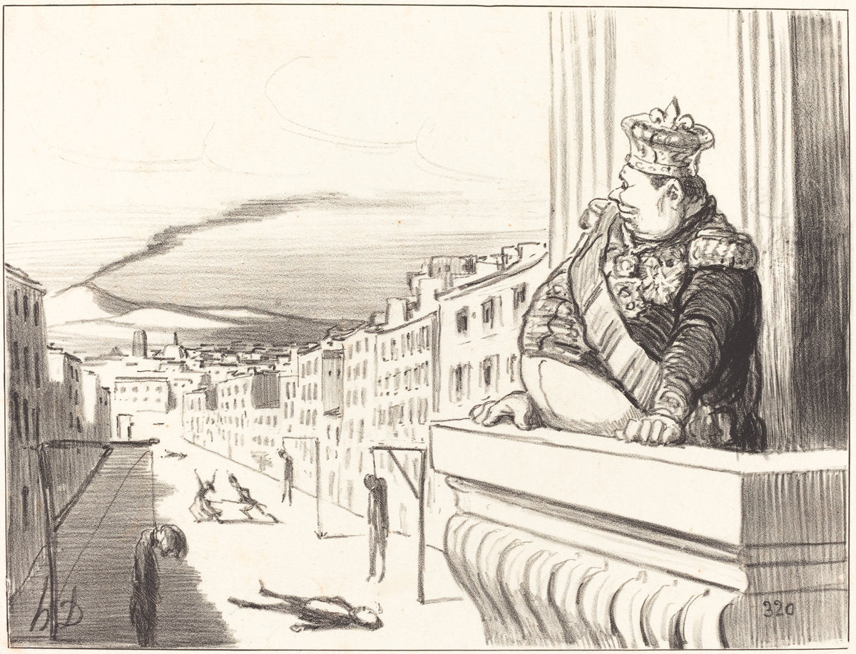 A Naples - Le meilleur des rois... (2nd plate) by Honoré Daumier (French, 1808 - 1879), 16X12"(A3)Poster Print