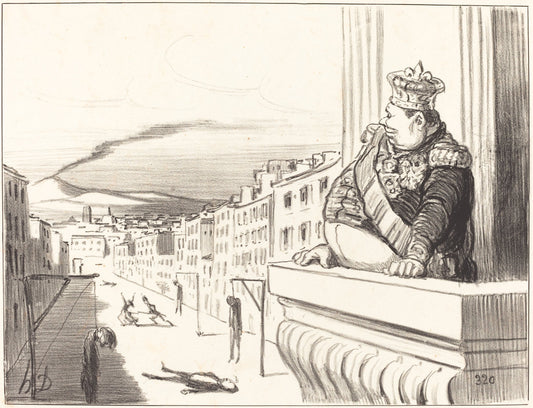A Naples - Le meilleur des rois... (2nd plate) by Honoré Daumier (French, 1808 - 1879), 16X12"(A3)Poster Print