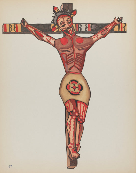 1935/1942 by American 20th Century (Plate 27: Christ Crucified: From Portfolio "Spanish Colonial Designs of New Mexico"), 16X12"(A3)Poster Print