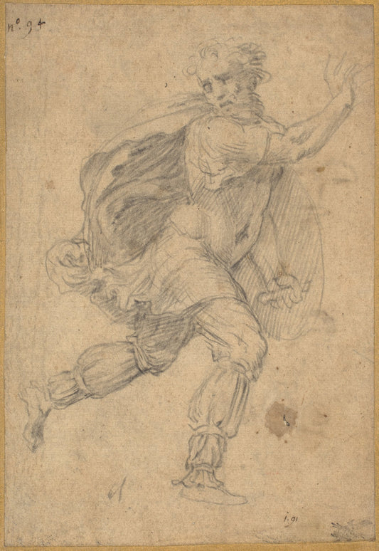 Fleeing Barbarian by Polidoro da Caravaggio (Italian, c. 1499 - probably 1543), 16X12"(A3)Poster Print