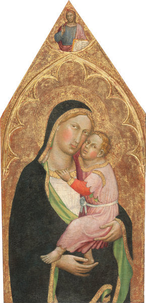 Madonna and Child, with the Blessing Christ [middle panel] by Martino di Bartolomeo (Sienese, active 1393/1434), 16X12"(A3)Poster Print