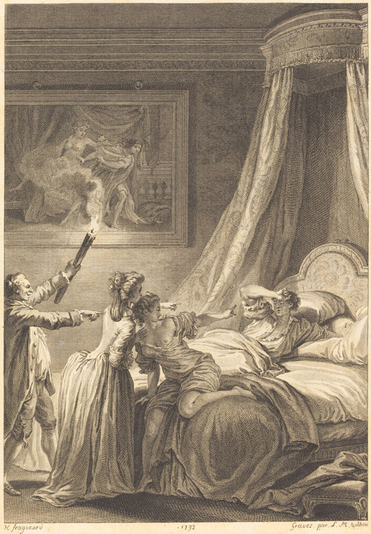 Le gascon puni by Louis-Michel Halbou and Antoine-Jean Duclos after Jean-Honoré Fragonard (French, 1730 - probably 1809), 16X12"(A3)Poster Print