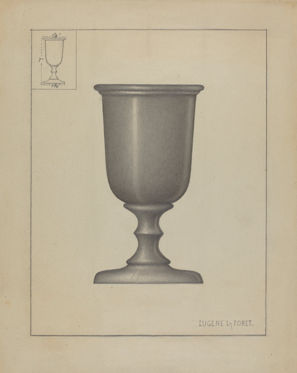 Pewter Chalice by Eugene La Foret (American, active c. 1935), 16X12"(A3)Poster Print