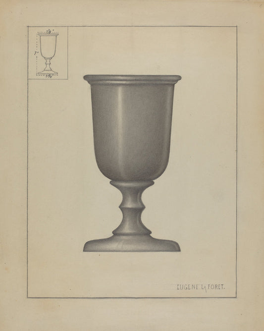 Pewter Chalice by Eugene La Foret (American, active c. 1935), 16X12"(A3)Poster Print