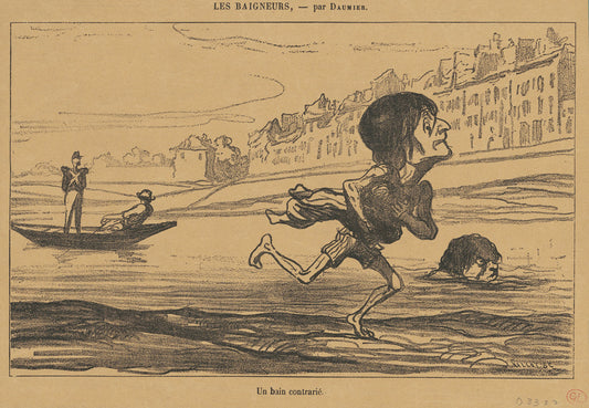 Un bain contrarié by Honoré Daumier (French, 1808 - 1879), 16X12"(A3)Poster Print