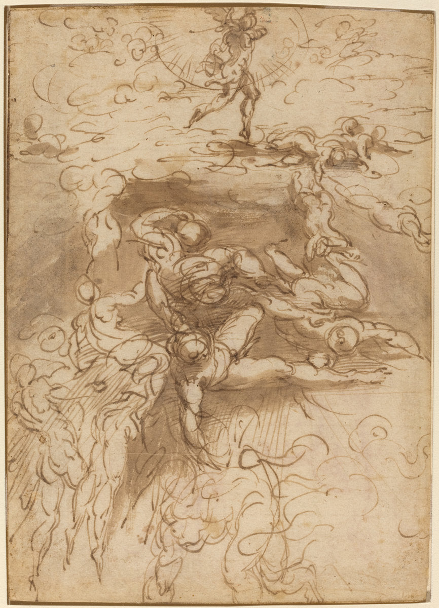 The Fall of the Rebel Angels [recto] by Parmigianino (Parmese, 1503 - 1540), 16X12"(A3)Poster Print