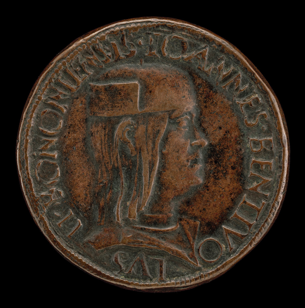 Giovanni II Bentivoglio, 1443-1509, Lord of Bologna 1462-1506 [obverse] by Attributed to Francesco Francia (Italian, c. 1447 - 1517), 16X12"(A3)Poster Print