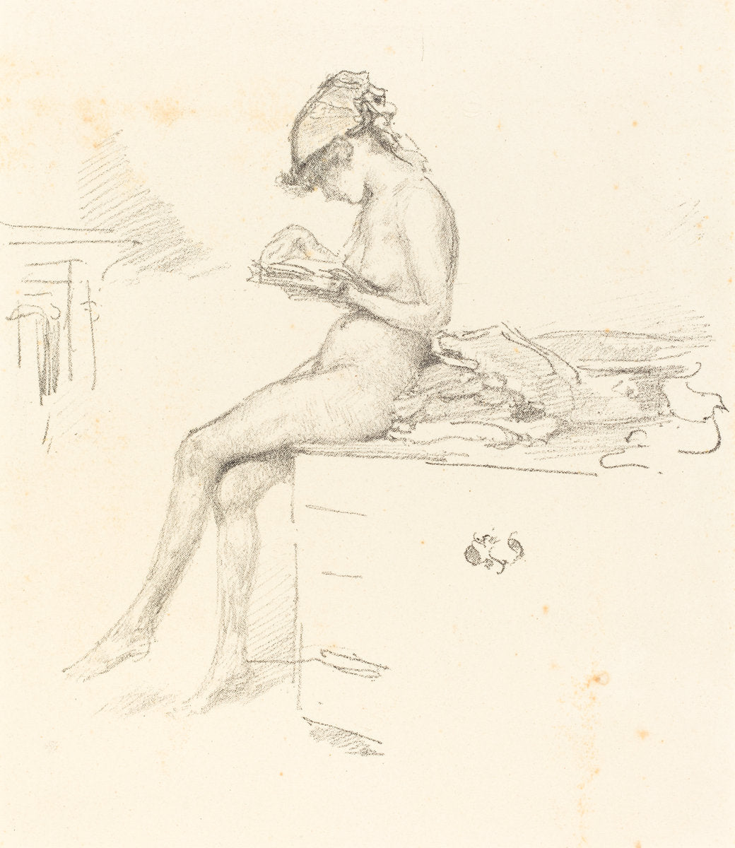 The Little Nude Model, Reading by James McNeill Whistler (American, 1834 - 1903), 16X12"(A3)Poster Print