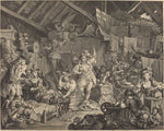 Strolling Actresses Dressing in a Barn by William Hogarth (English, 1697 - 1764), 16X12"(A3)Poster Print