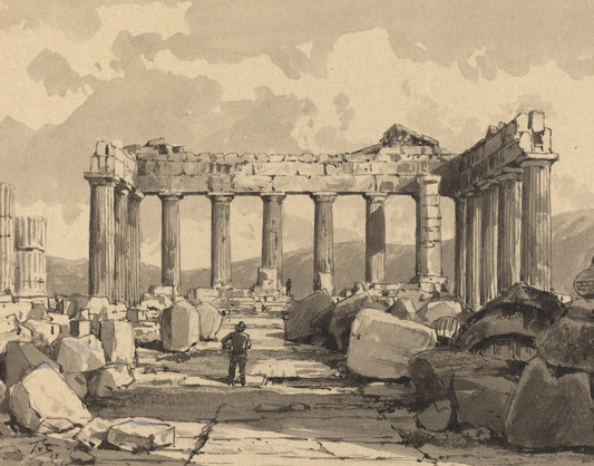 Parthenon, Inside by Themistocles von Eckenbrecher (German, 1842 - 1921), 16X12"(A3)Poster Print
