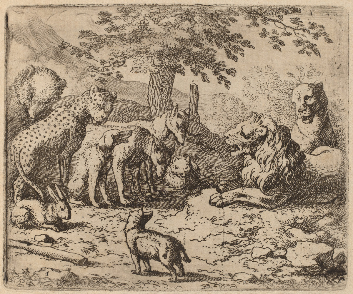 The Lion Seeks Advice by Allart van Everdingen (Dutch, 1621 - 1675), 16X12"(A3)Poster Print
