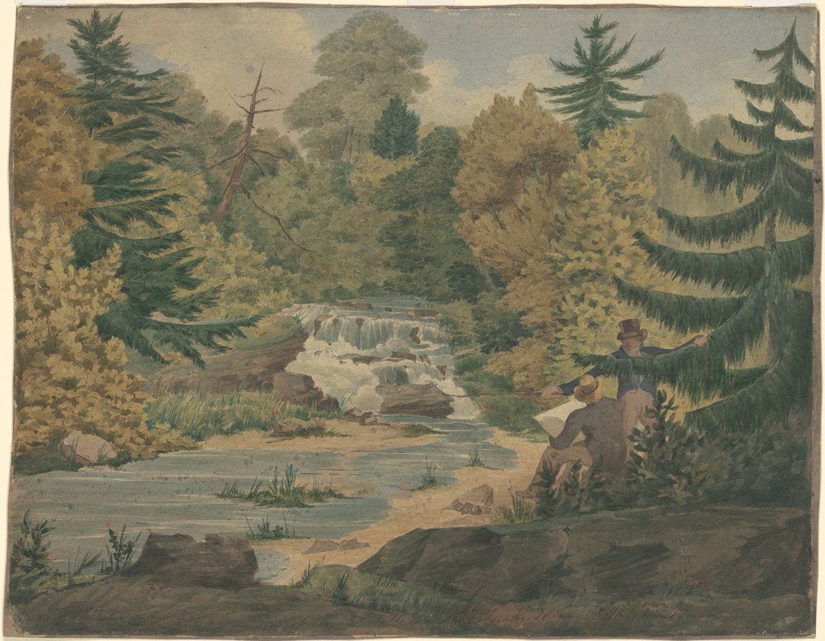 View of the Second Falls on the Sawkill River by John Rubens Smith (American, 1775 - 1849), 16X12"(A3)Poster Print