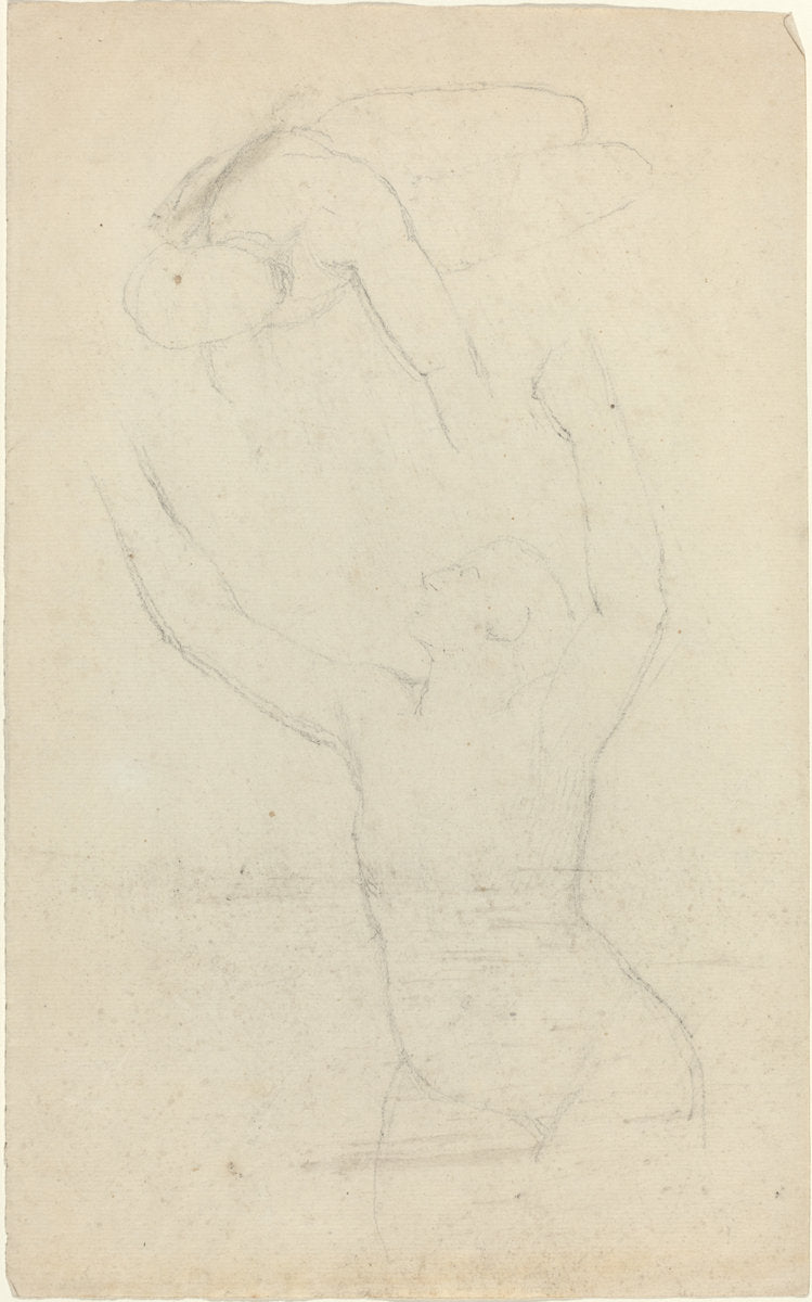 Two Airborne? Figures Reaching out to One Another by John Flaxman (British, 1755 - 1826), 16X12"(A3)Poster Print