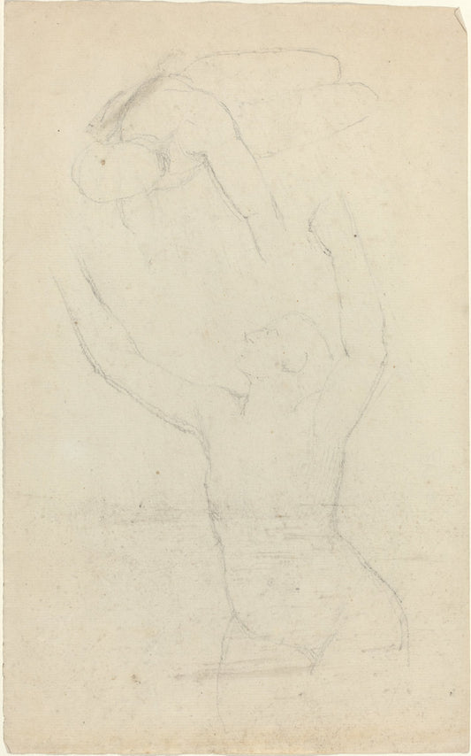 Two Airborne? Figures Reaching out to One Another by John Flaxman (British, 1755 - 1826), 16X12"(A3)Poster Print