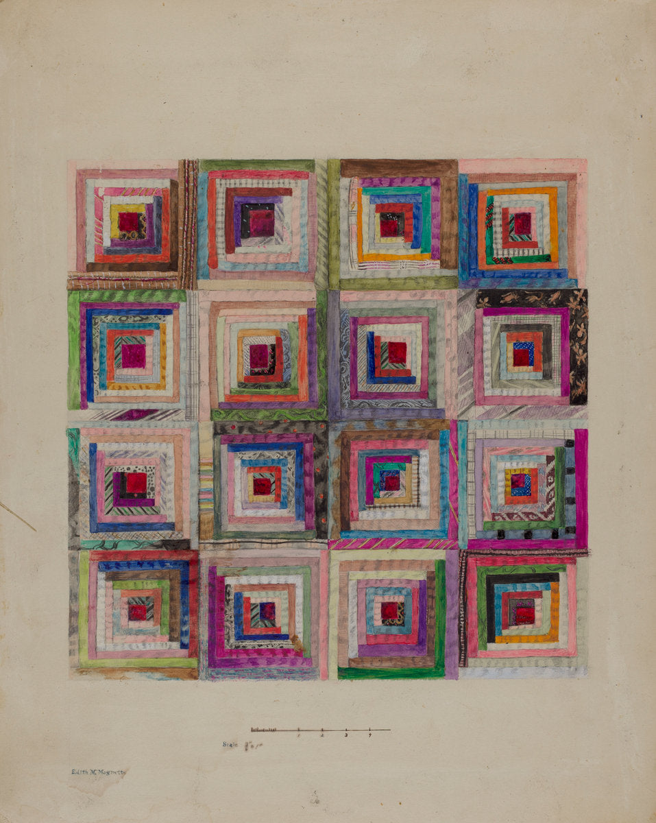 Silk Patchwork for Pillow by Edith Magnette (American, active c. 1935), 16X12"(A3)Poster Print