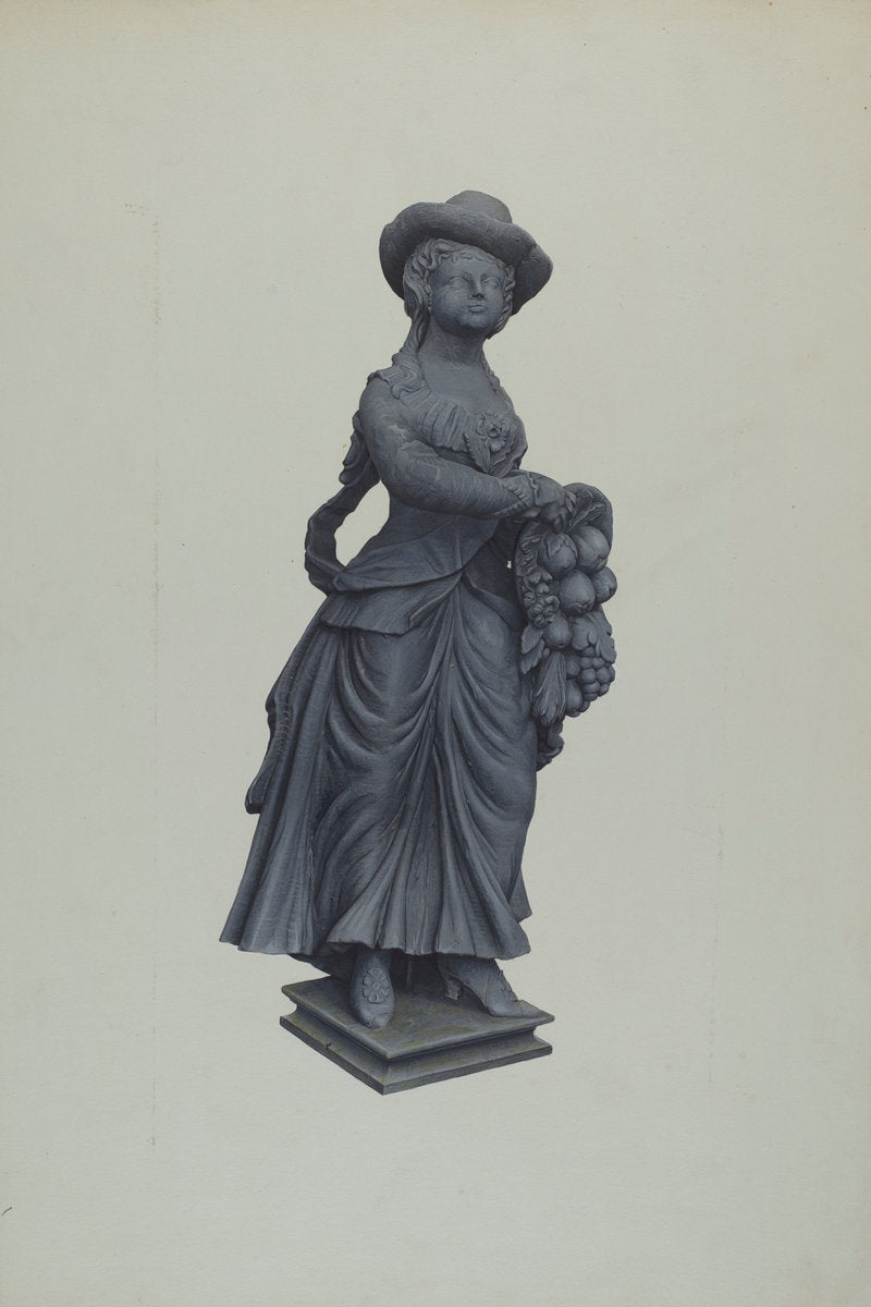 Garden Figure "Pomona" by Elizabeth Moutal (American, active c. 1935), 16X12"(A3)Poster Print