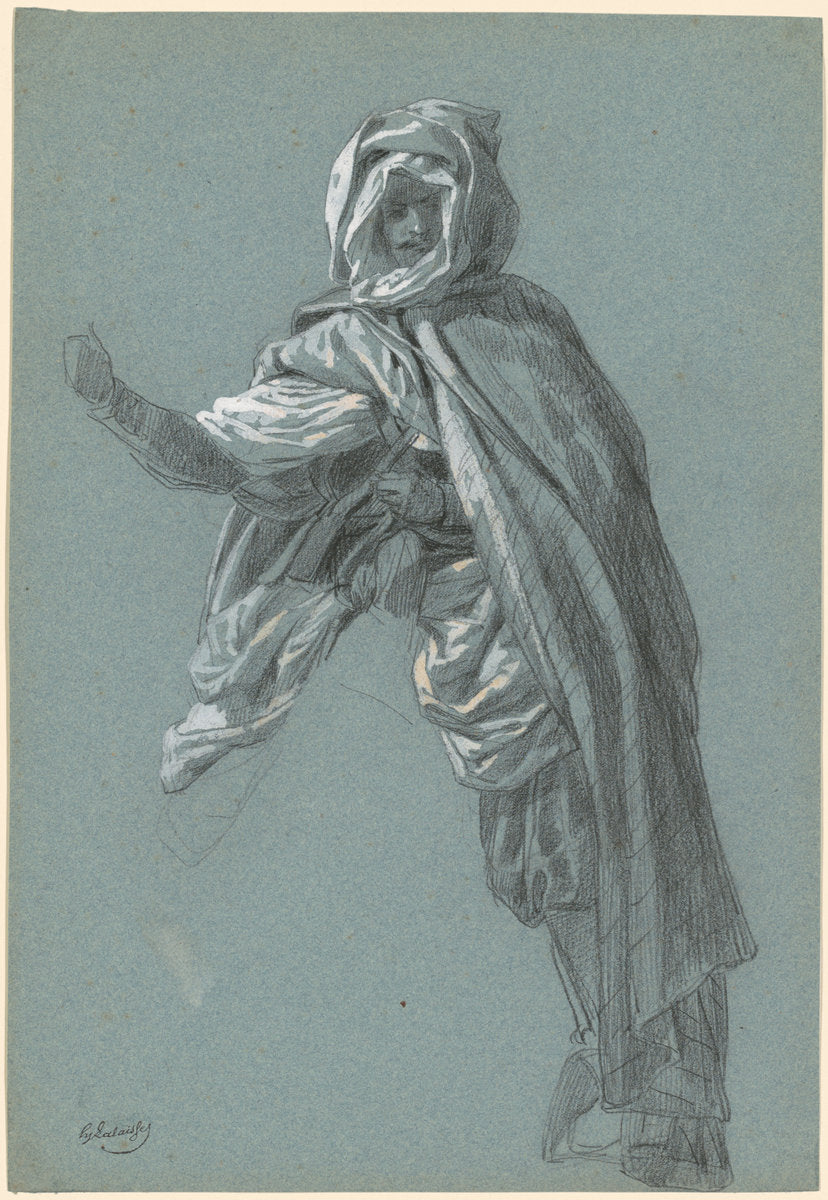 An Arab Rider on Camelback by Hippolyte Lalaisse (French, 1810 - 1884), 16X12"(A3)Poster Print