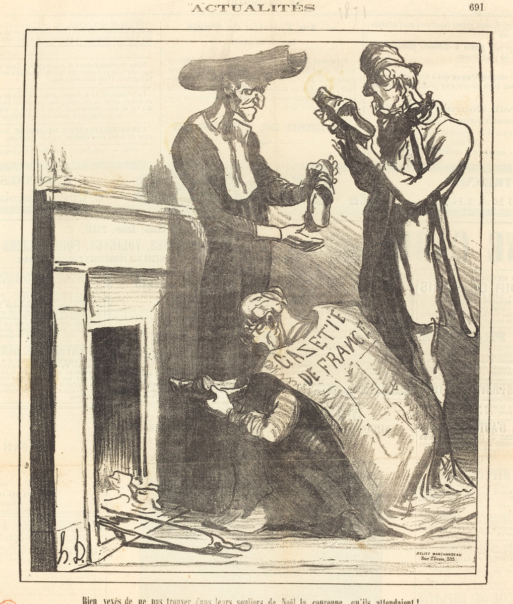 Bien vexés de ne pas trouver... la couronne... by Honoré Daumier (French, 1808 - 1879), 16X12"(A3)Poster Print