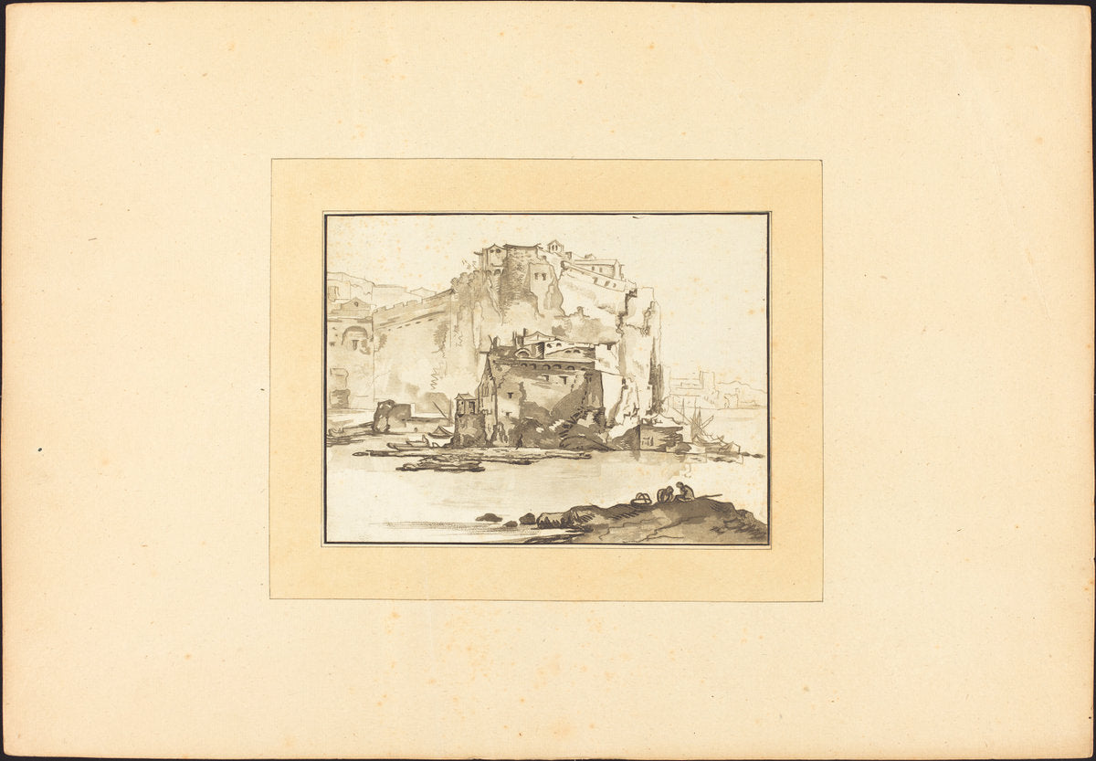 Landscape by Katharina Prestel after Thomas Wyck (German, 1747 - 1794), 16X12"(A3)Poster Print