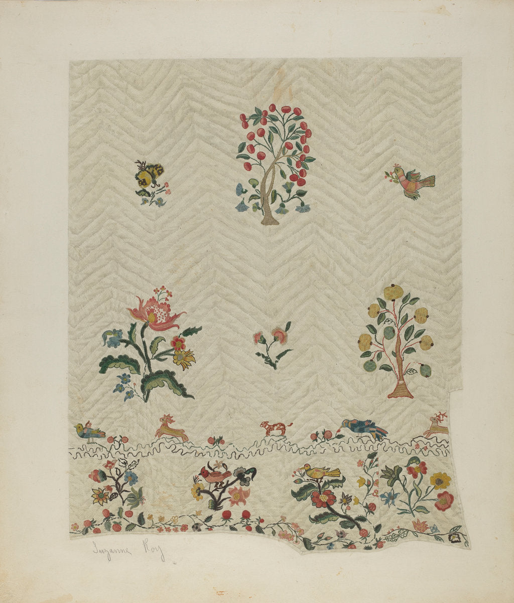 Bedspread by Suzanne Roy (American, active c. 1935), 16X12"(A3)Poster Print