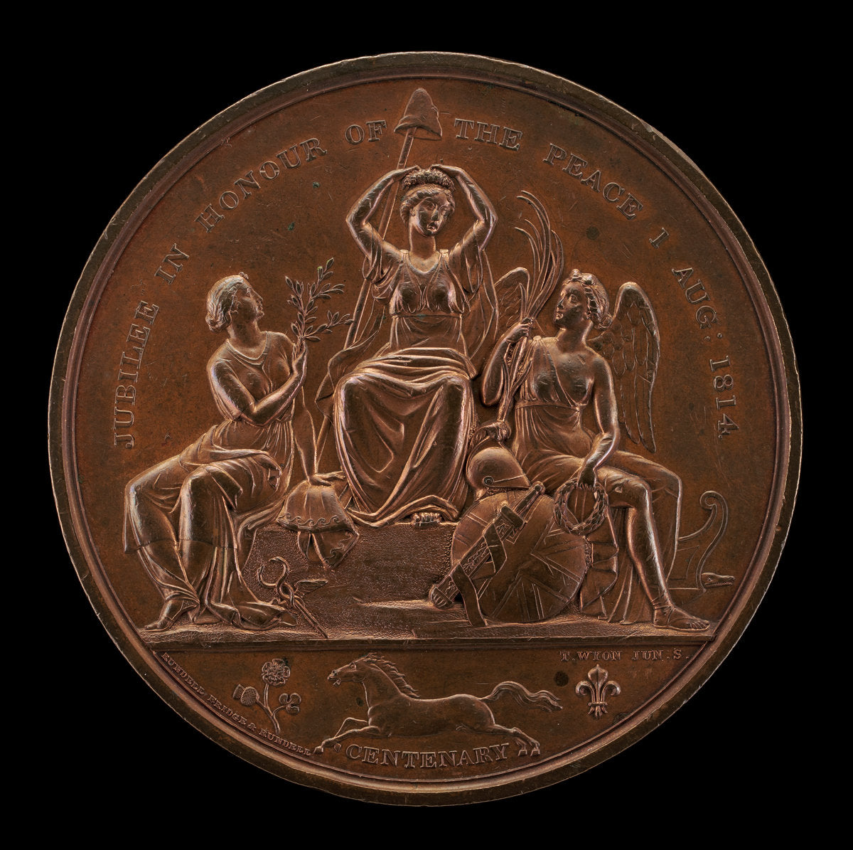 Peace of 1814 [reverse] by Thomas Wyon, Jr. (British, 1792 - 1817), 16X12"(A3)Poster Print