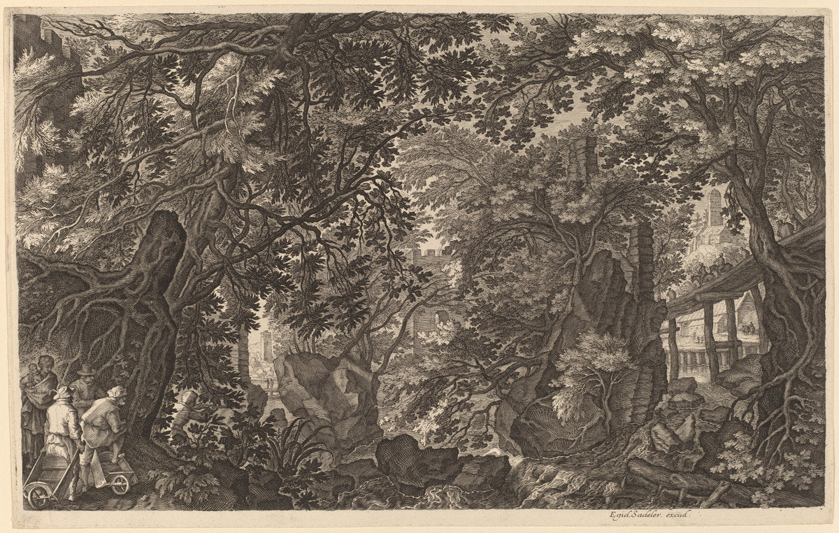 River Landscape with a Duck Hunter by Aegidius Sadeler II after Pieter Stevens (Flemish, c. 1570 - 1629), 16X12"(A3)Poster Print