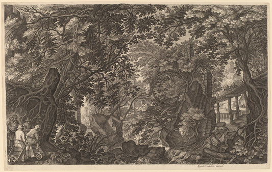 River Landscape with a Duck Hunter by Aegidius Sadeler II after Pieter Stevens (Flemish, c. 1570 - 1629), 16X12"(A3)Poster Print