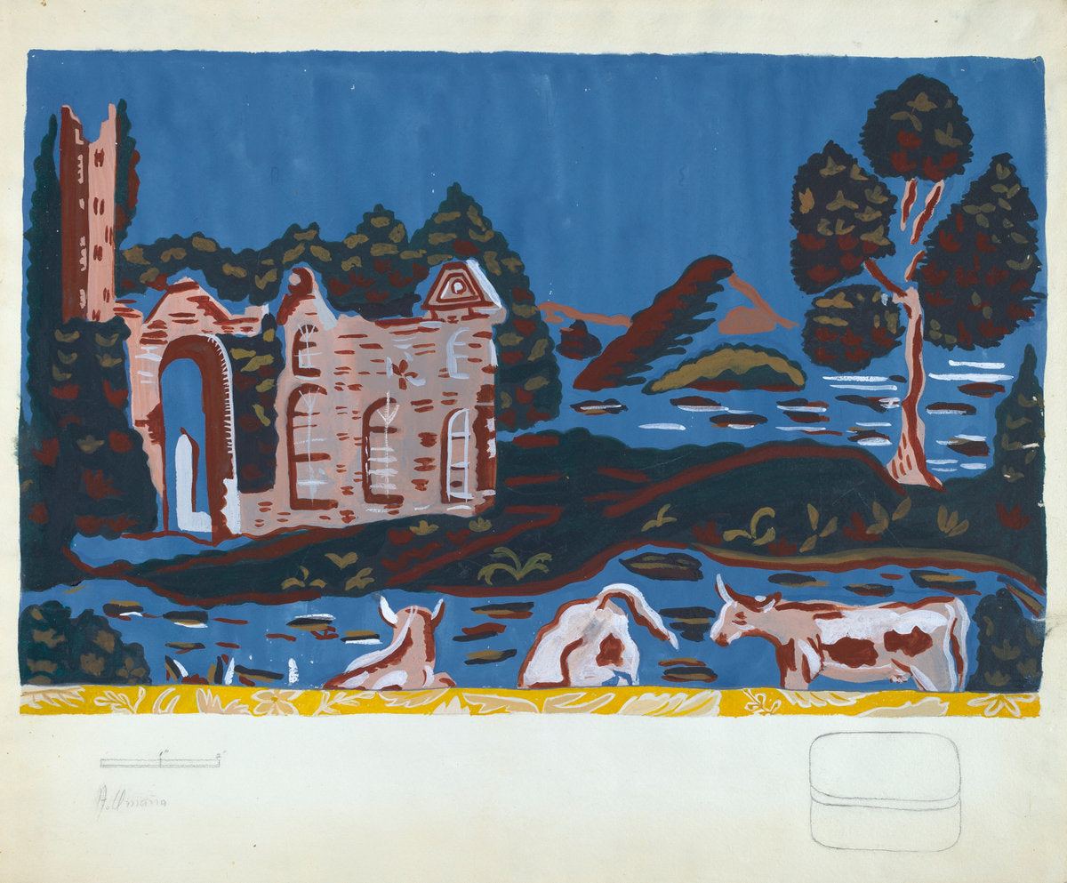 Bandbox Design by Alfonso Umana (American, 1908 - 1994), 16X12"(A3)Poster Print