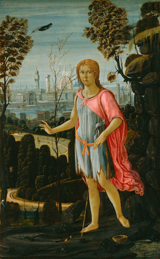 Saint John the Baptist by Jacopo del Sellaio (Italian, 1441/1442 - 1493), 16X12"(A3)Poster Print