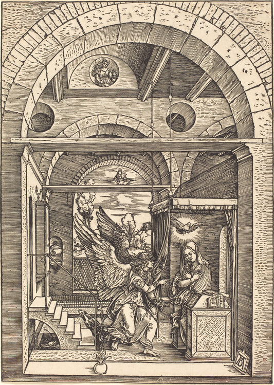 The Annunciation by Albrecht Dürer (German, 1471 - 1528), 16X12"(A3)Poster Print