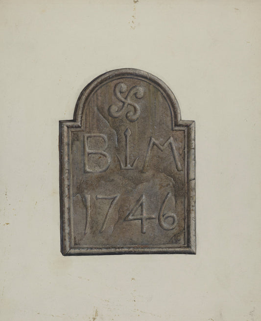 Carved Date Stone by Leslie Macklem (American, active c. 1935), 16X12"(A3)Poster Print