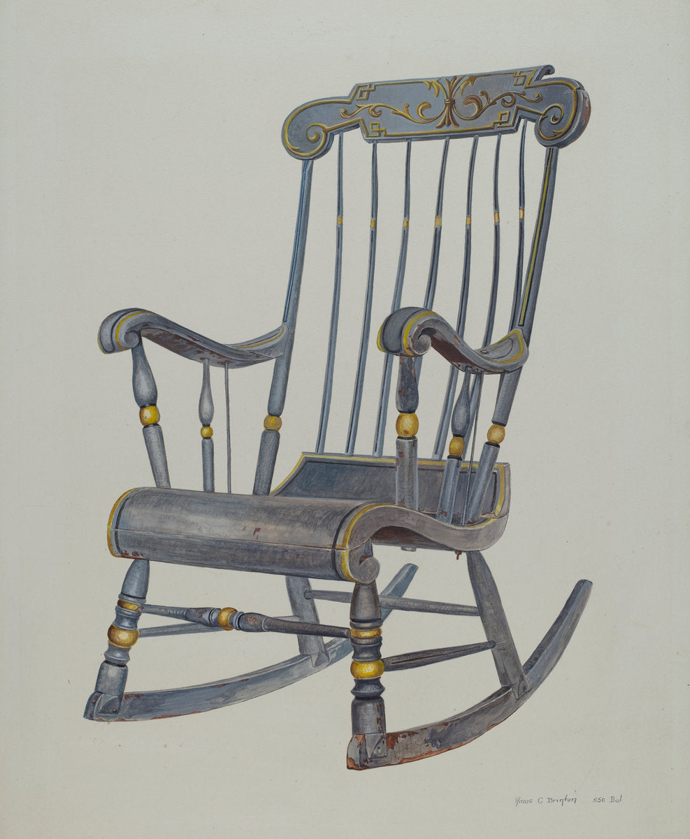 Rocking Chair by Amos C. Brinton (American, 1888 - 1982), 16X12"(A3)Poster Print