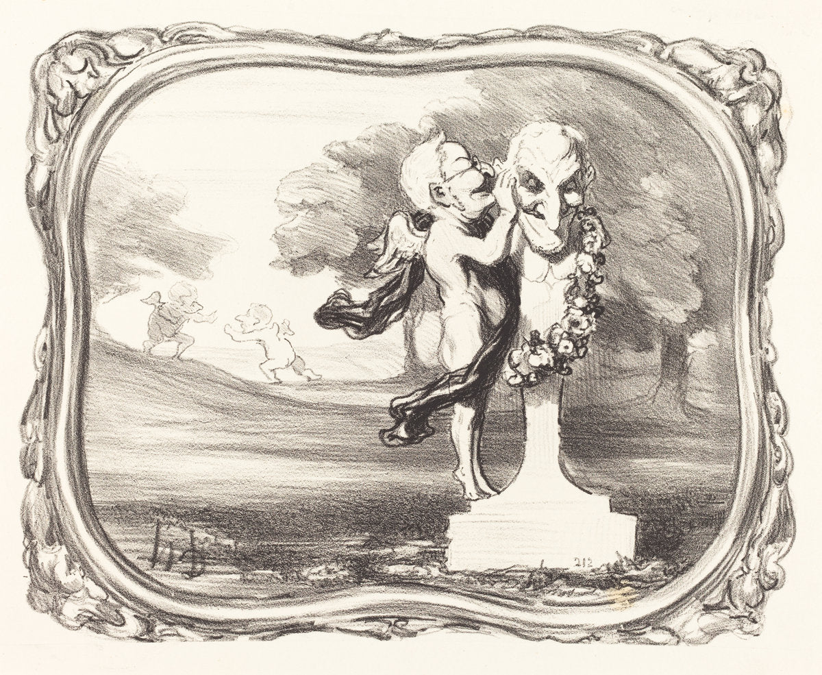 Le Secret confié au dieu faune by Honoré Daumier (French, 1808 - 1879), 16X12"(A3)Poster Print