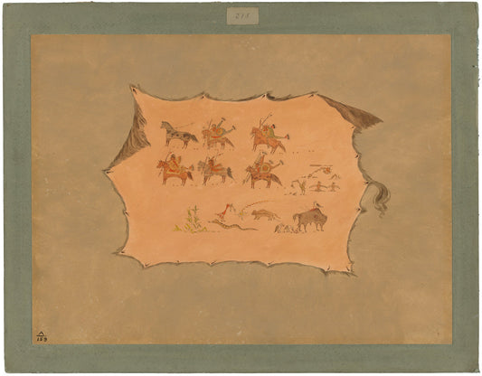Facsimile of a Pawnee Doctor's Robe by George Catlin (American, 1796 - 1872), 16X12"(A3)Poster Print