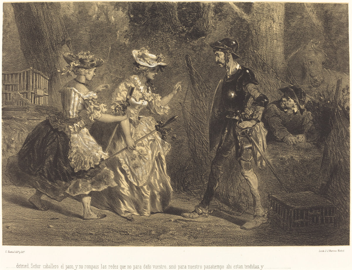 ...detened Señor caballero el paso... by Célestin Nanteuil (French, 1813 - 1873), 16X12"(A3)Poster Print