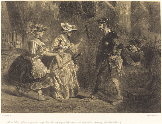 ...detened Señor caballero el paso... by Célestin Nanteuil (French, 1813 - 1873), 16X12"(A3)Poster Print