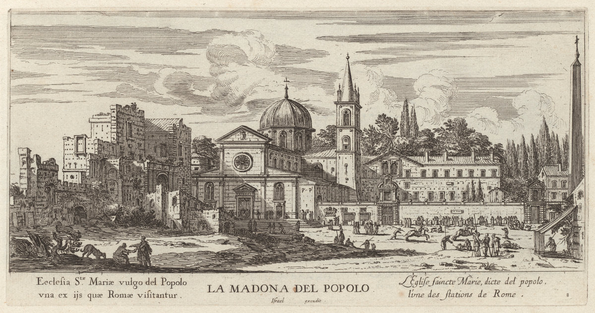 La Madona del Popolo by Israël Silvestre (French, 1621 - 1691), 16X12"(A3)Poster Print