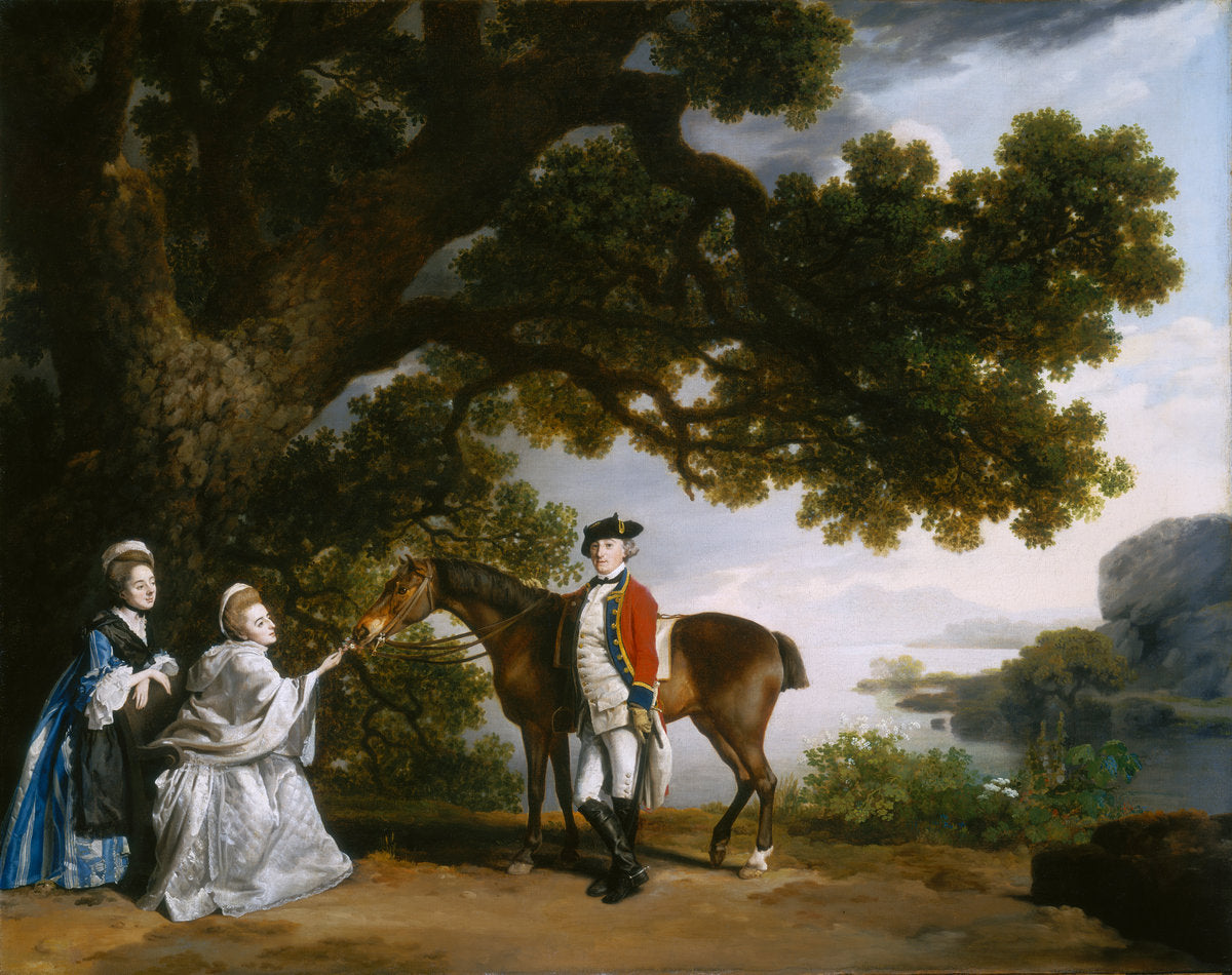 Captain Samuel Sharpe Pocklington with His Wife, Pleasance, and possibly His Sister, Frances by George Stubbs (British, 1724 - 1806), 16X12"(A3)Poster Print
