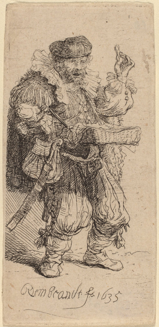 The Quacksalver by Rembrandt van Rijn (Dutch, 1606 - 1669), 16X12"(A3)Poster Print