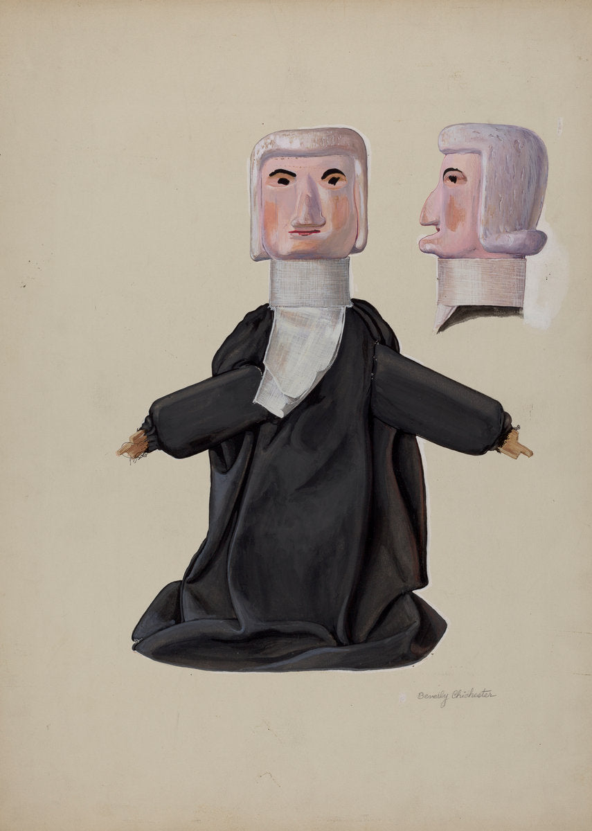 Judge Hand Puppet by Beverly Chichester (American, active c. 1935), 16X12"(A3)Poster Print