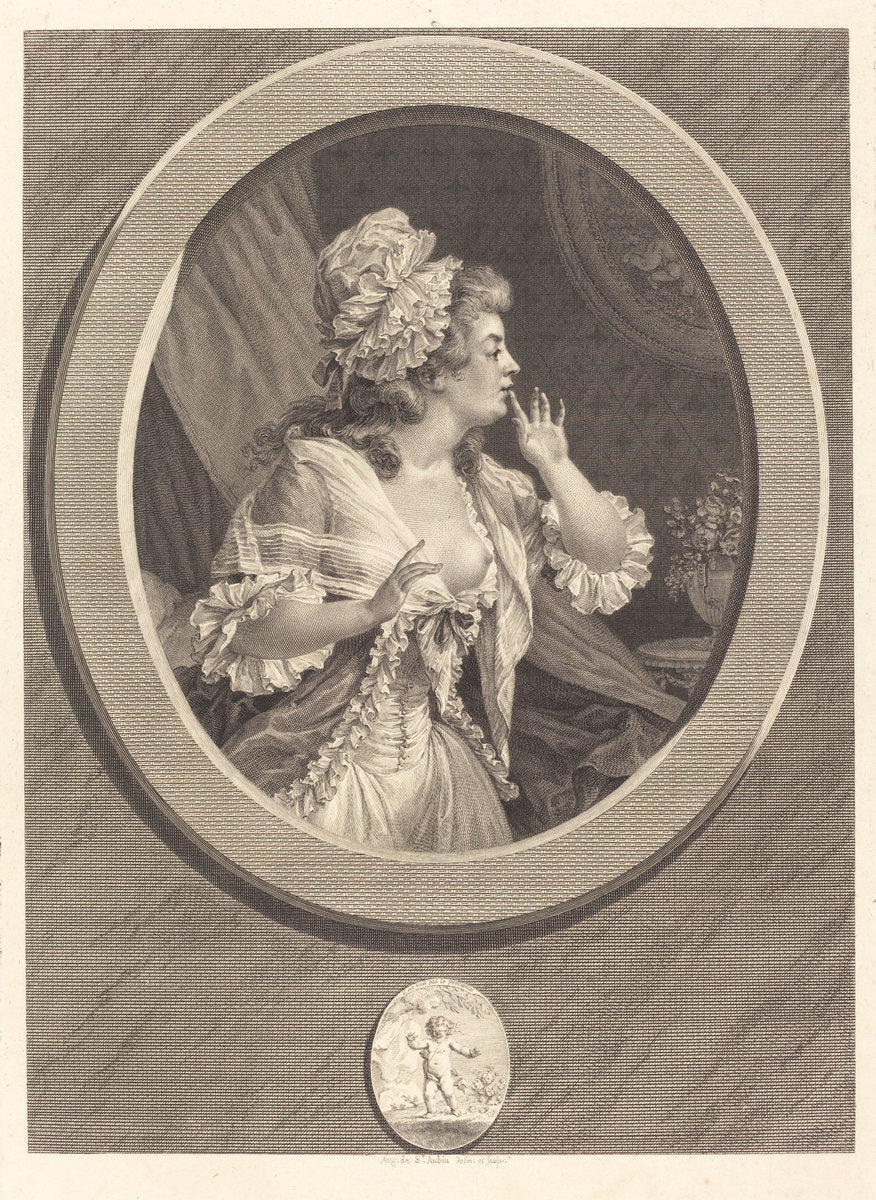 Au moins soyez discret by Augustin de Saint-Aubin (French, 1736 - 1807), 16X12"(A3)Poster Print